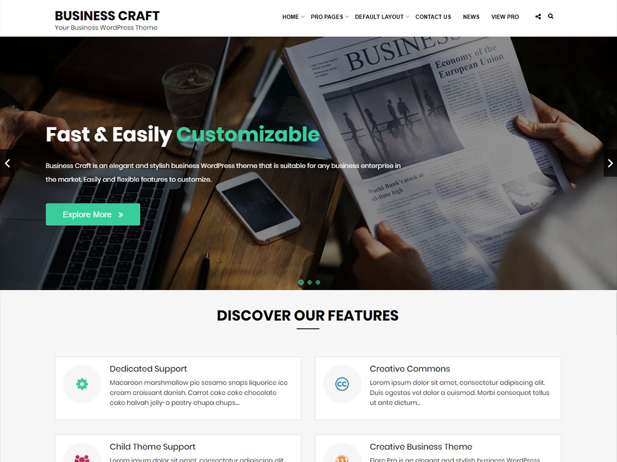 business-craft free wordpress theme