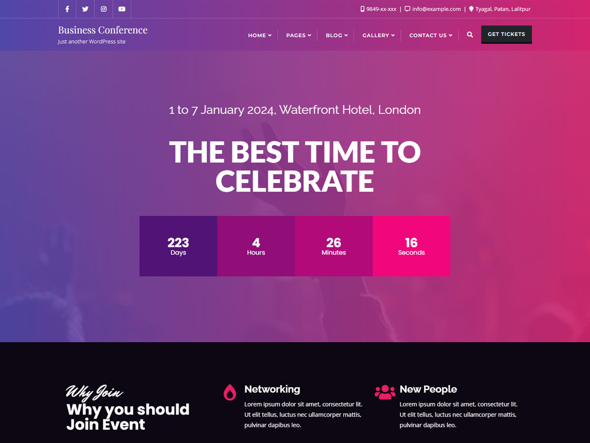 business-event-conference free wordpress theme