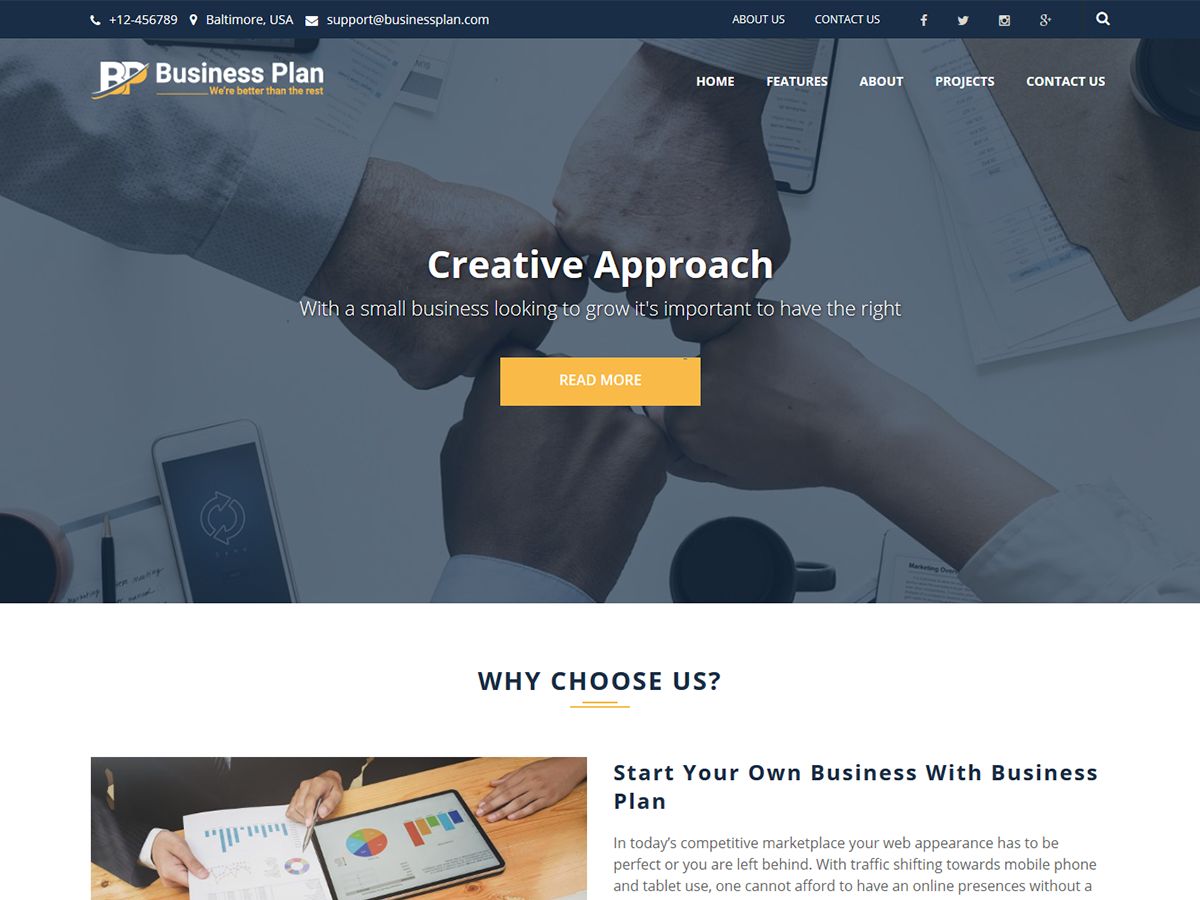 business-plan free wordpress theme