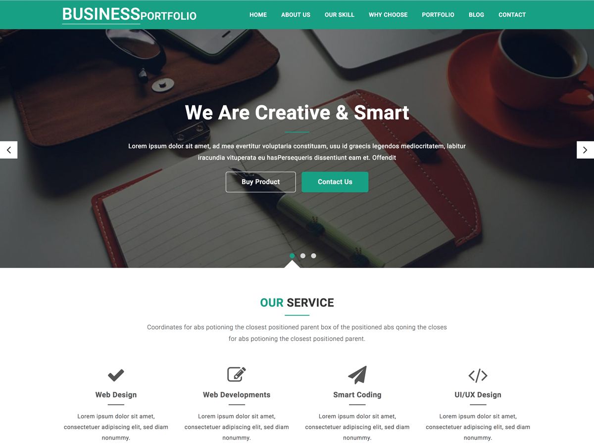 business-portfolio free wordpress theme