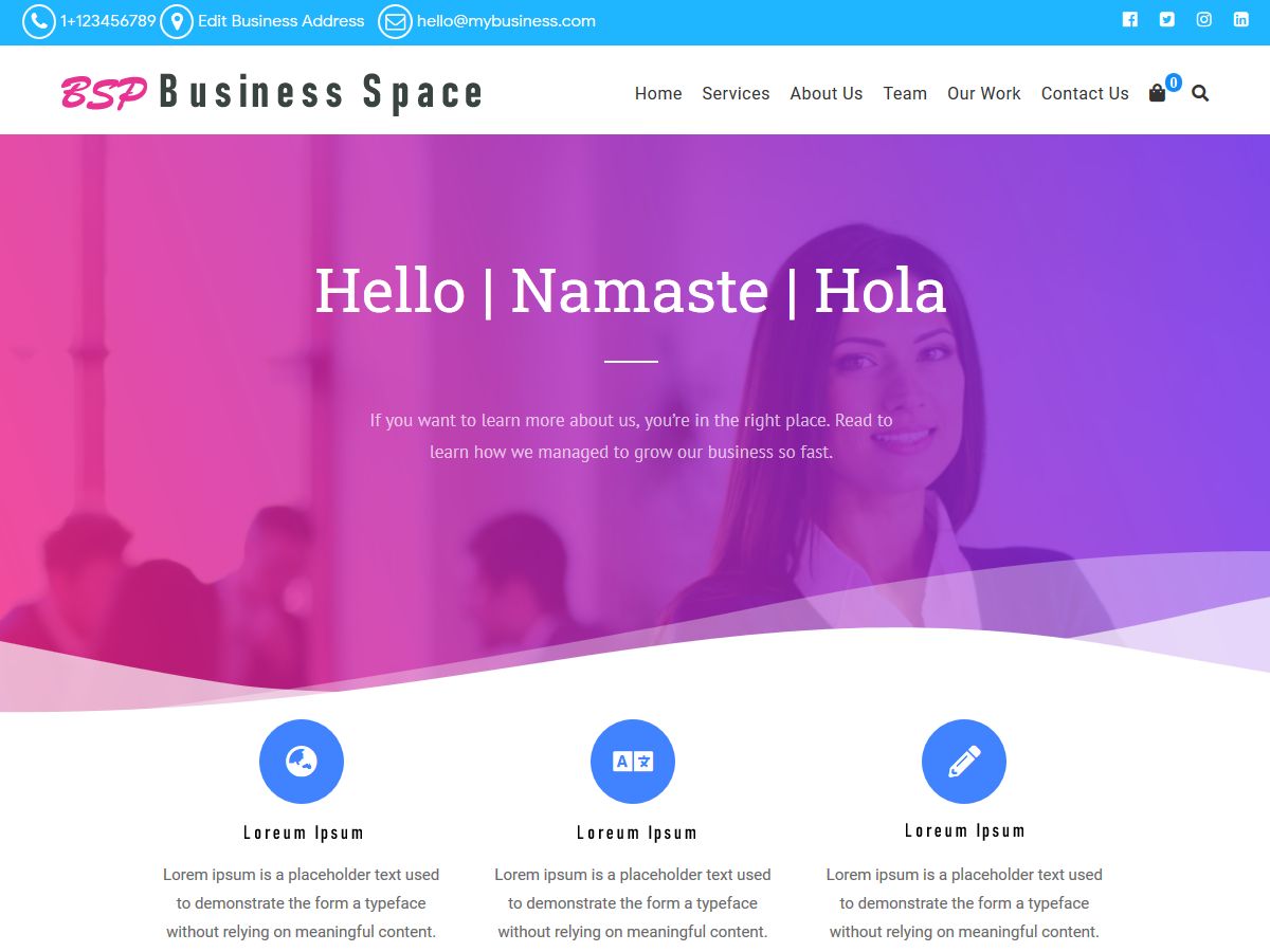 business-space free wordpress theme