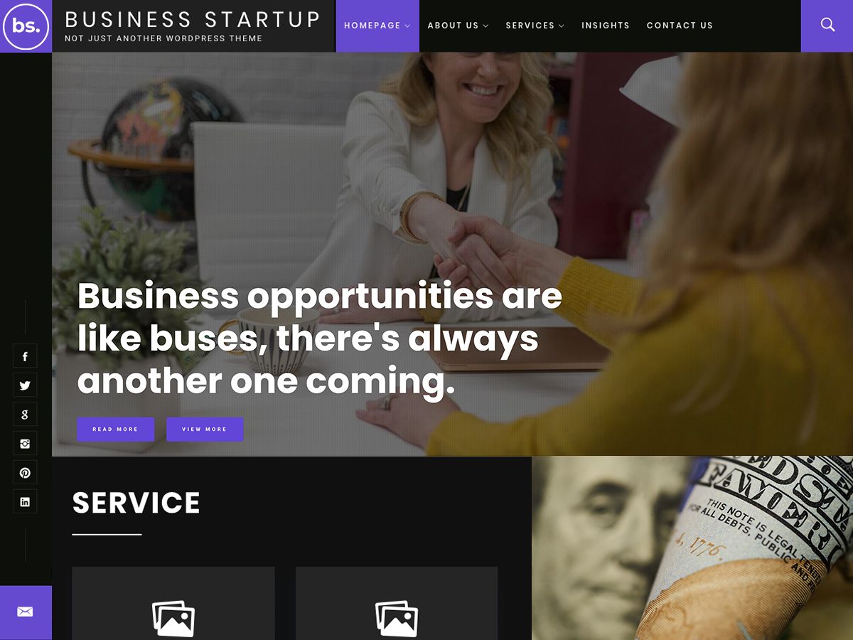business-startup free wordpress theme