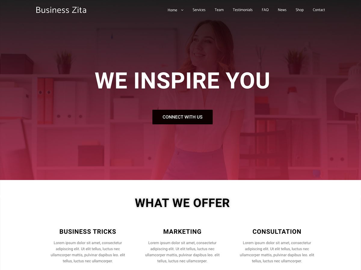 business-zita free wordpress theme