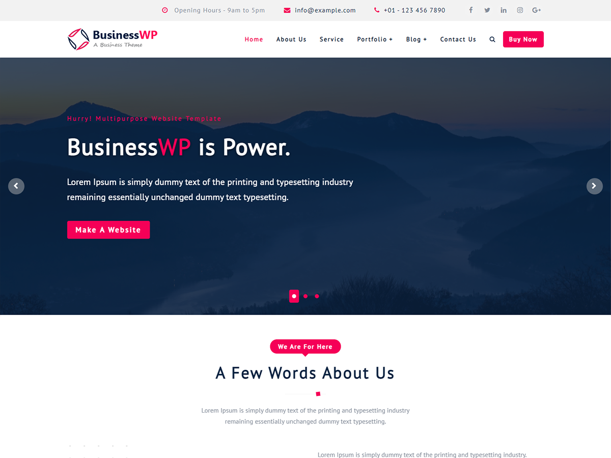 businesswp free wordpress theme