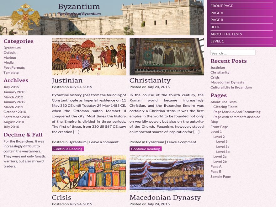 byzantium free wordpress theme