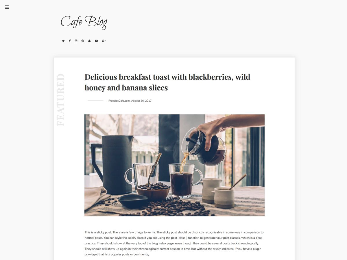 cafe-blog free wordpress theme