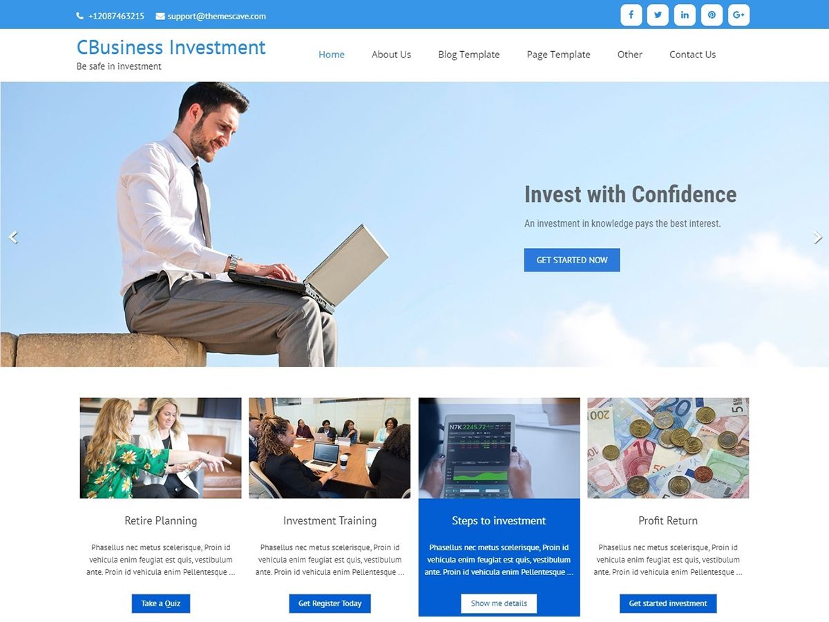 cbusiness-investment free wordpress theme