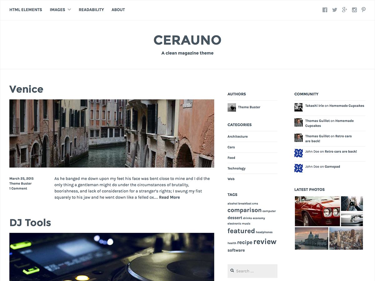 cerauno free wordpress theme