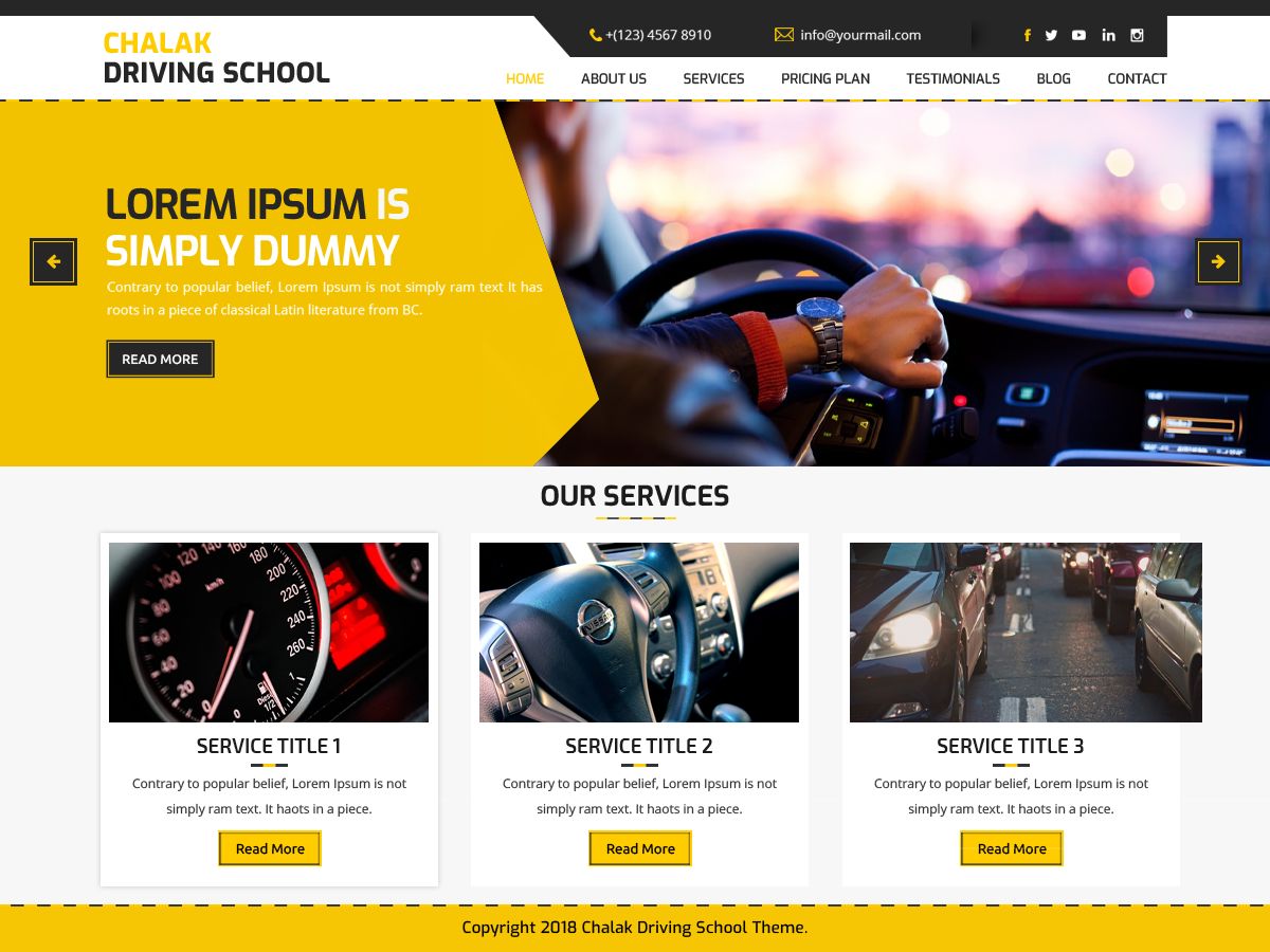 chalak-driving-school free wordpress theme