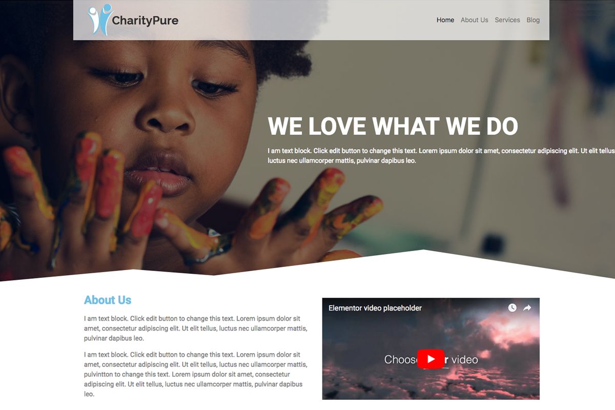 charitypure free wordpress theme