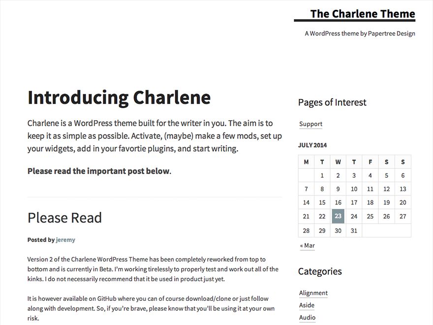 charlene free wordpress theme