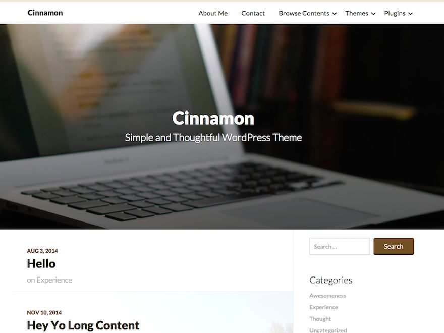 cinnamon free wordpress theme