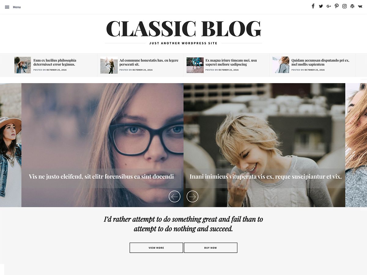 classic-blog free wordpress theme