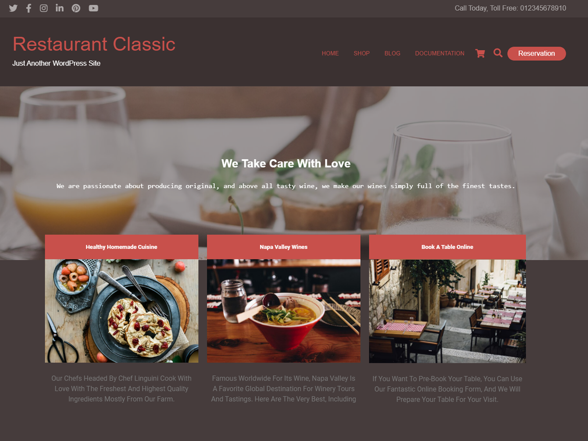 classic-restaurants free wordpress theme