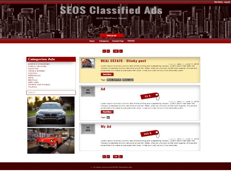 classified-ads free wordpress theme