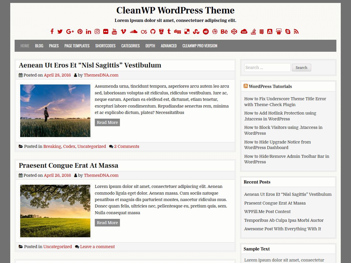 cleanwp free wordpress theme