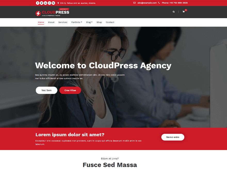 cloudpress-agency free wordpress theme