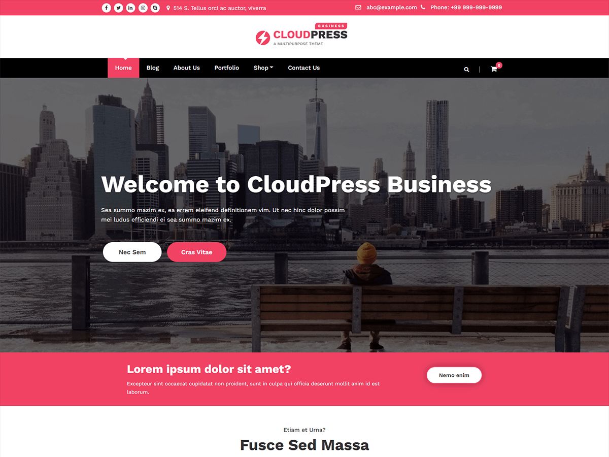 cloudpress-business free wordpress theme