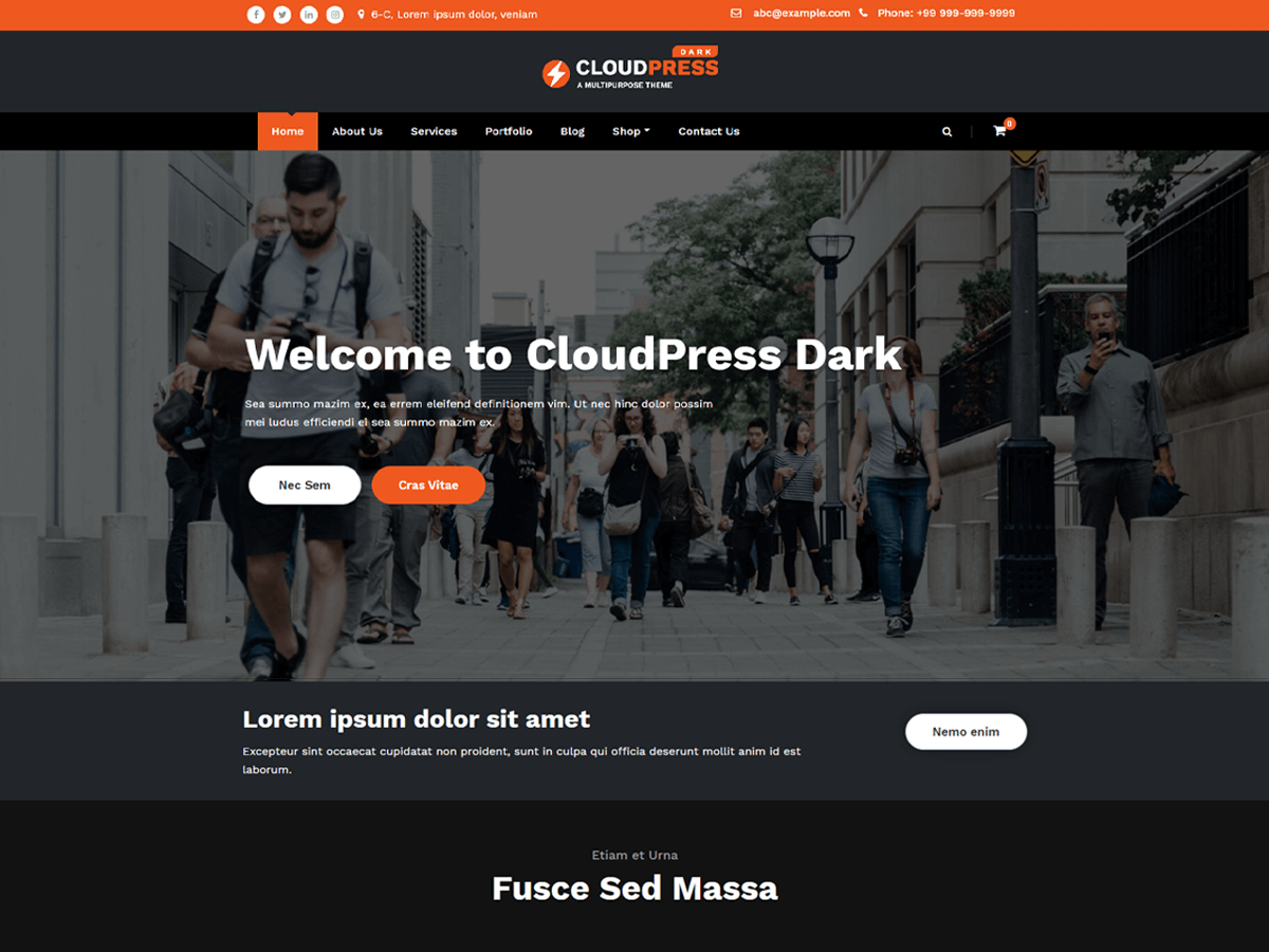 cloudpress-dark free wordpress theme