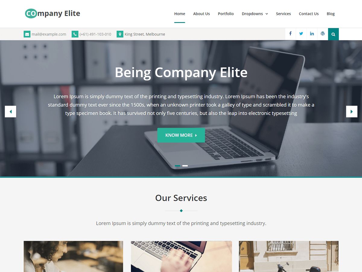 company-elite free wordpress theme
