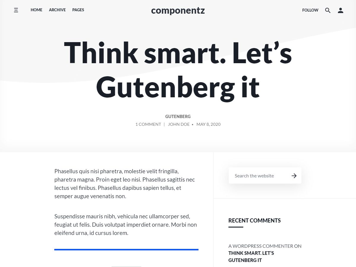 componentz free wordpress theme