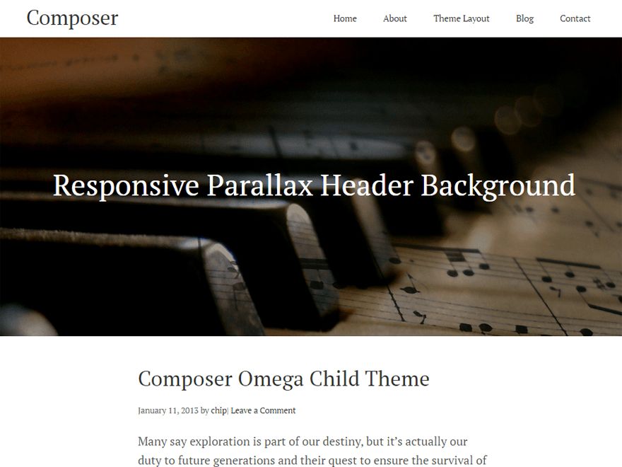 composer free wordpress theme