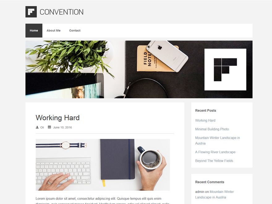 convention free wordpress theme