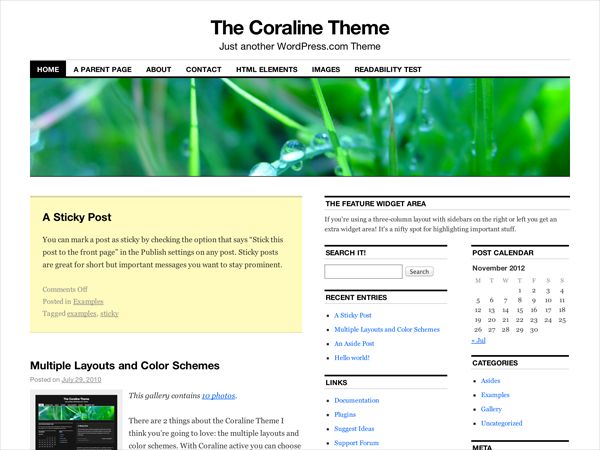 coraline free wordpress theme