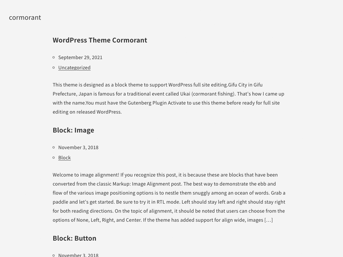 cormorant free wordpress theme