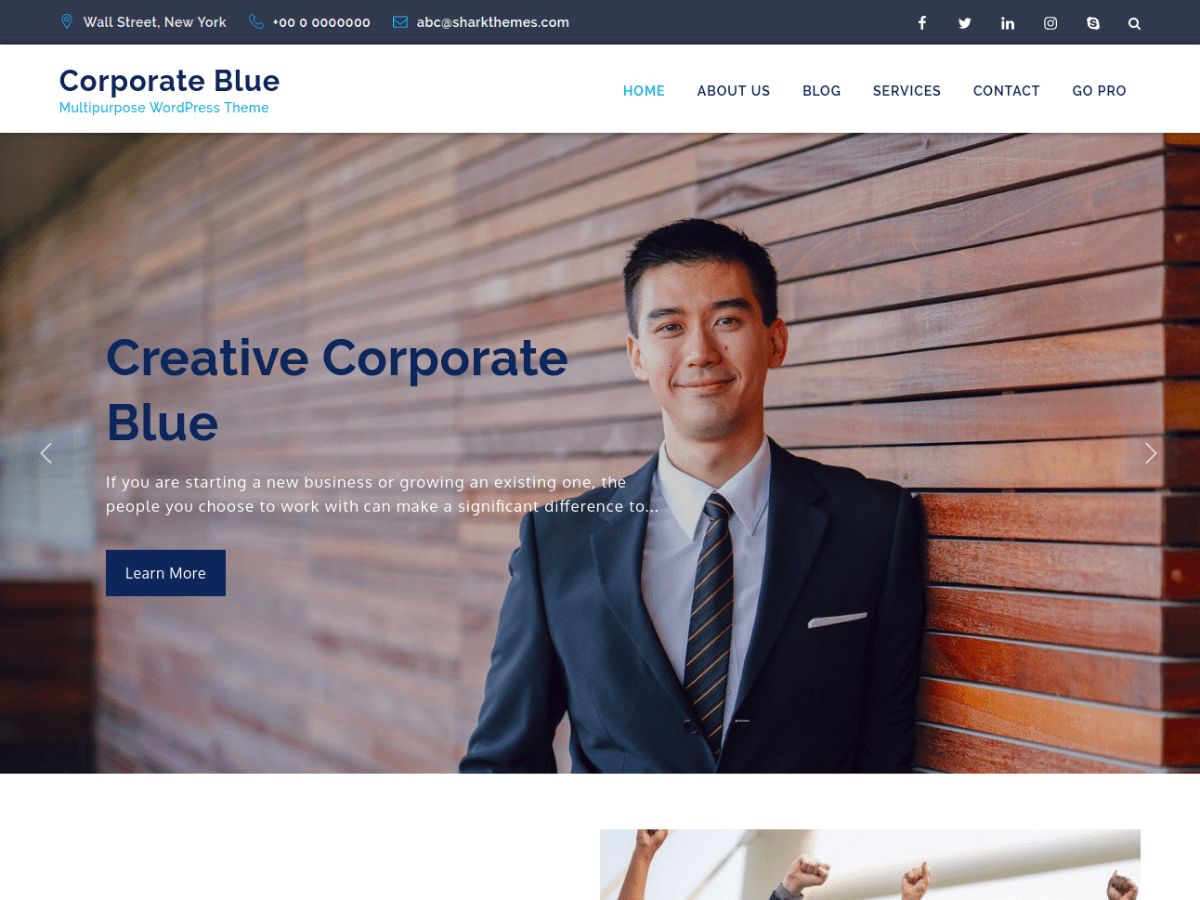 corporate-blue free wordpress theme