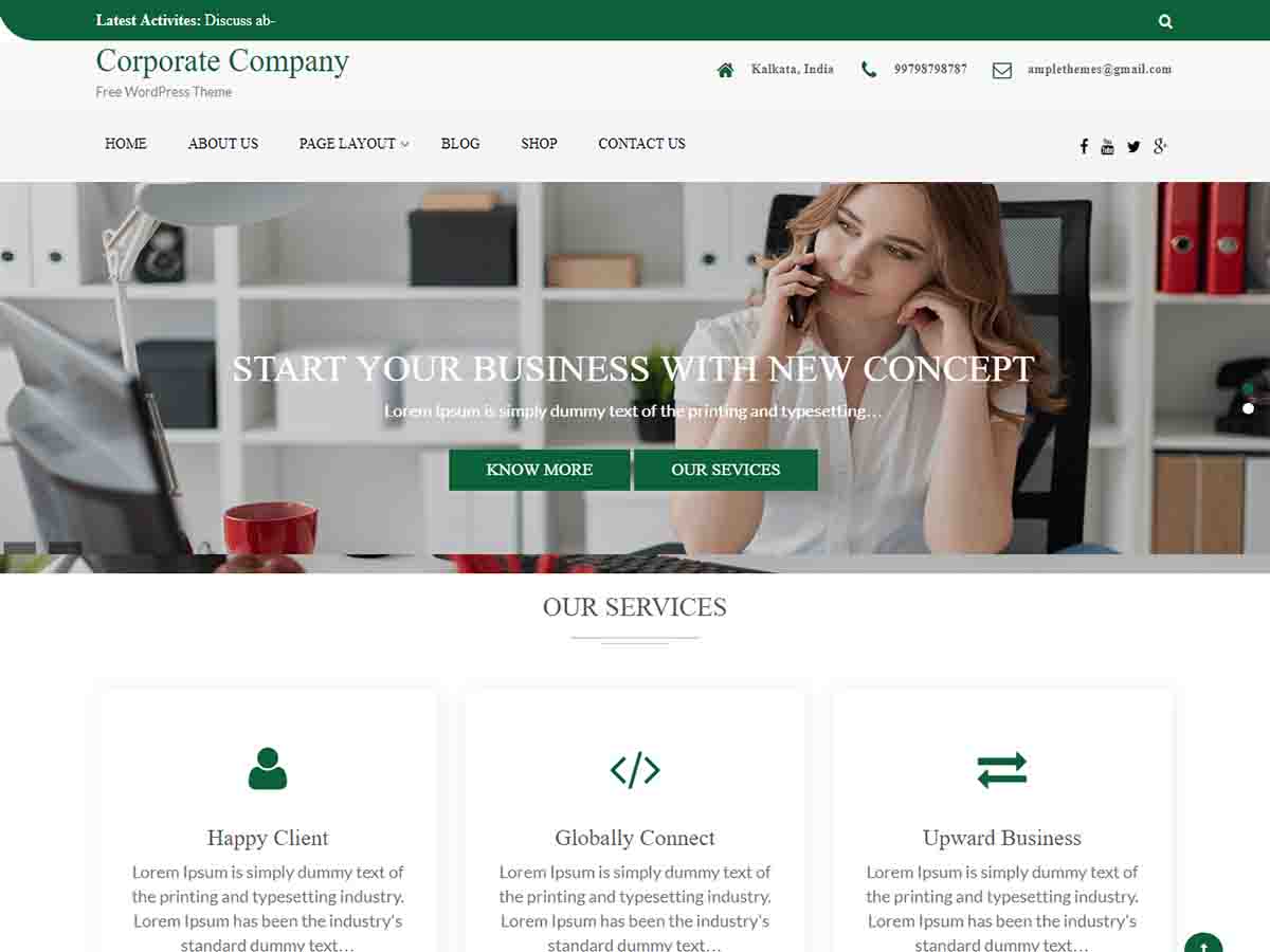 corporate-company free wordpress theme