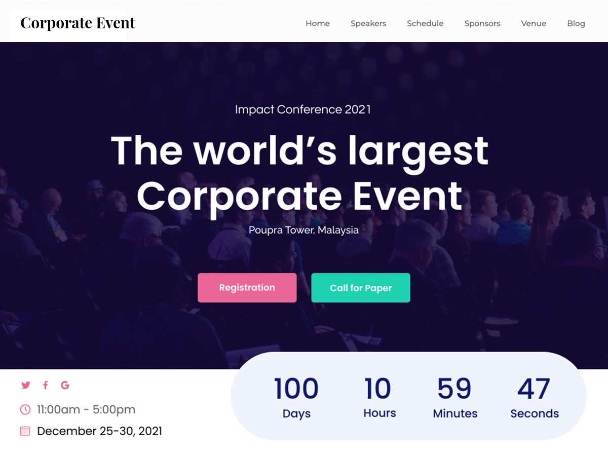 corporate-event free wordpress theme