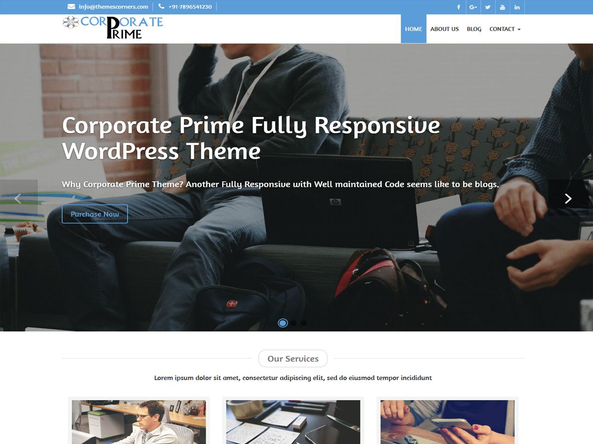 corporate-prime free wordpress theme