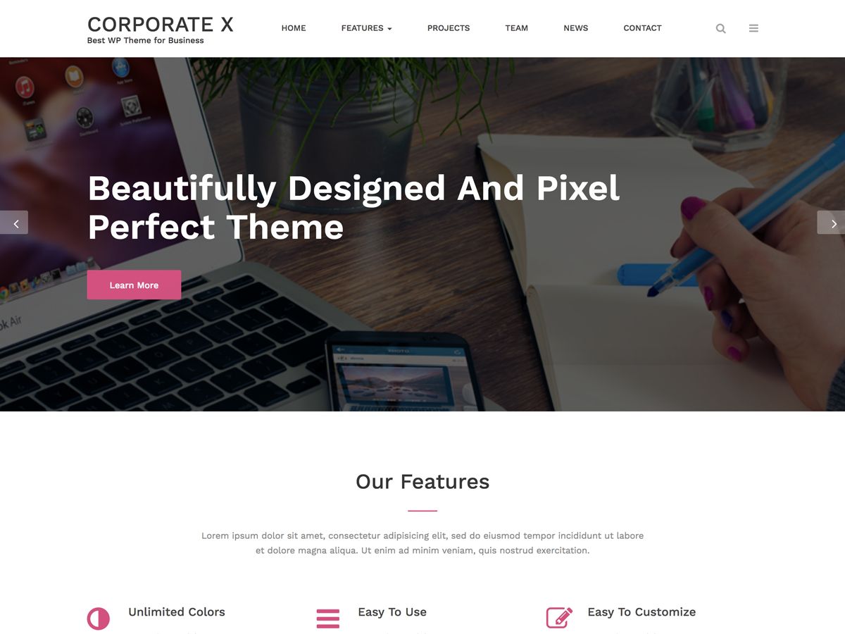 corporate-x free wordpress theme