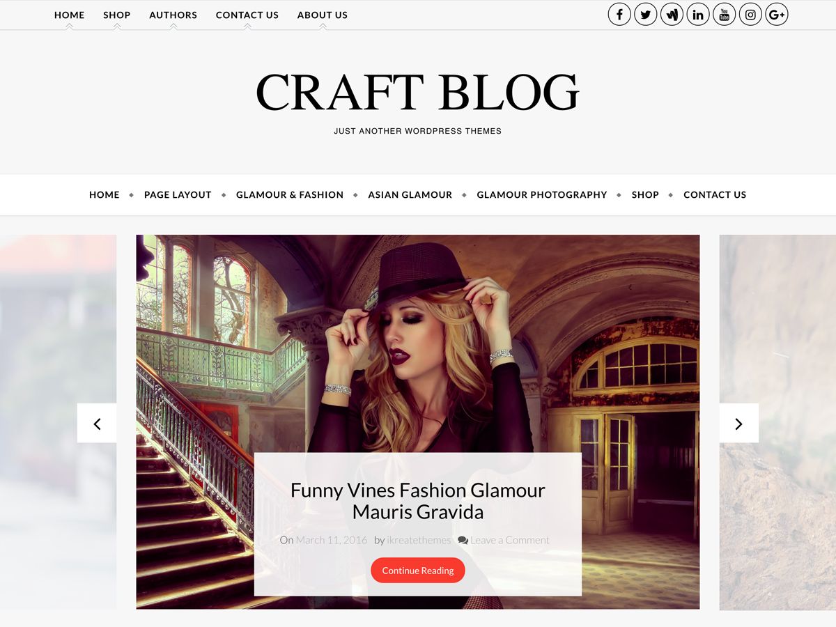 craft-blog free wordpress theme