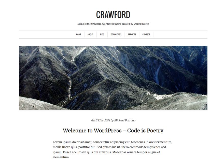 crawford free wordpress theme