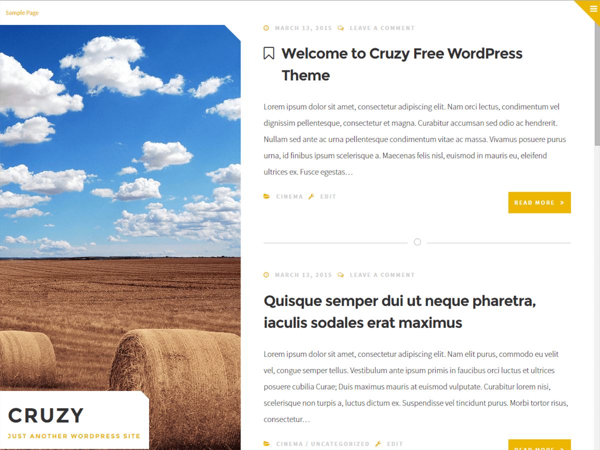 cruzy free wordpress theme