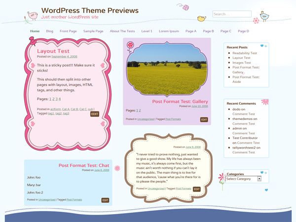 cute-frames free wordpress theme