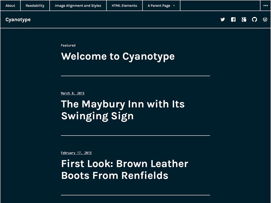 cyanotype free wordpress theme