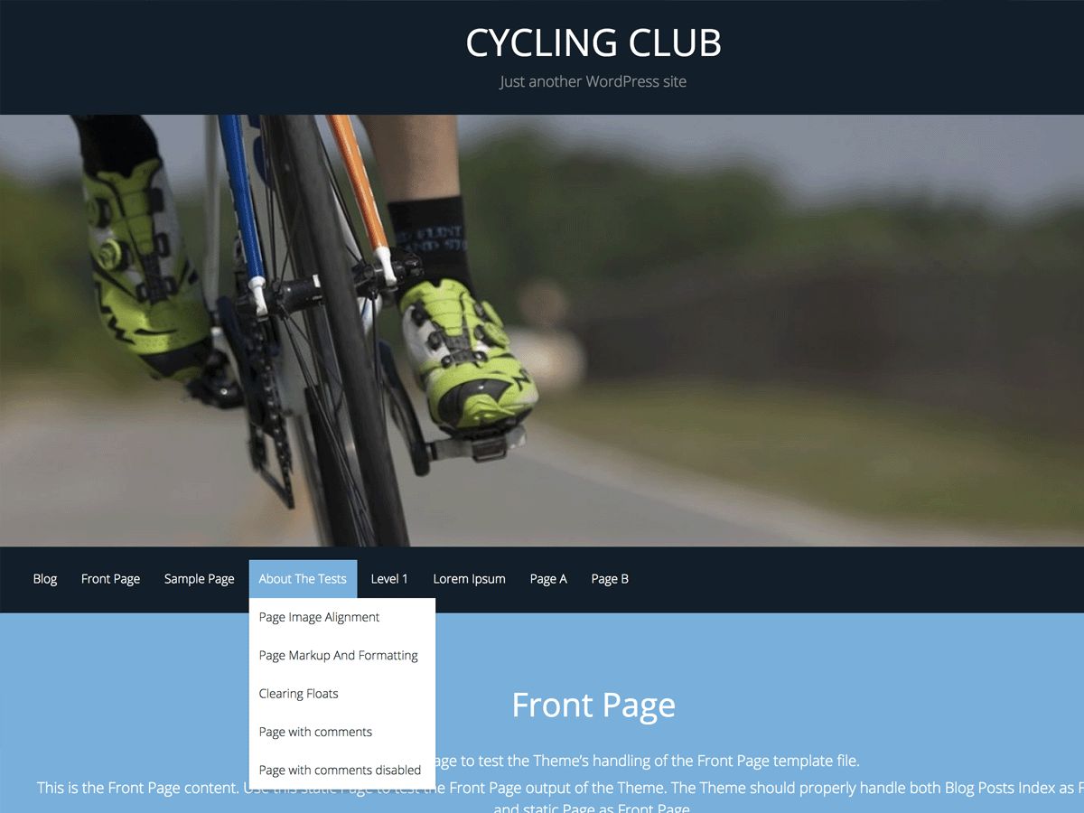 cyclingclub free wordpress theme