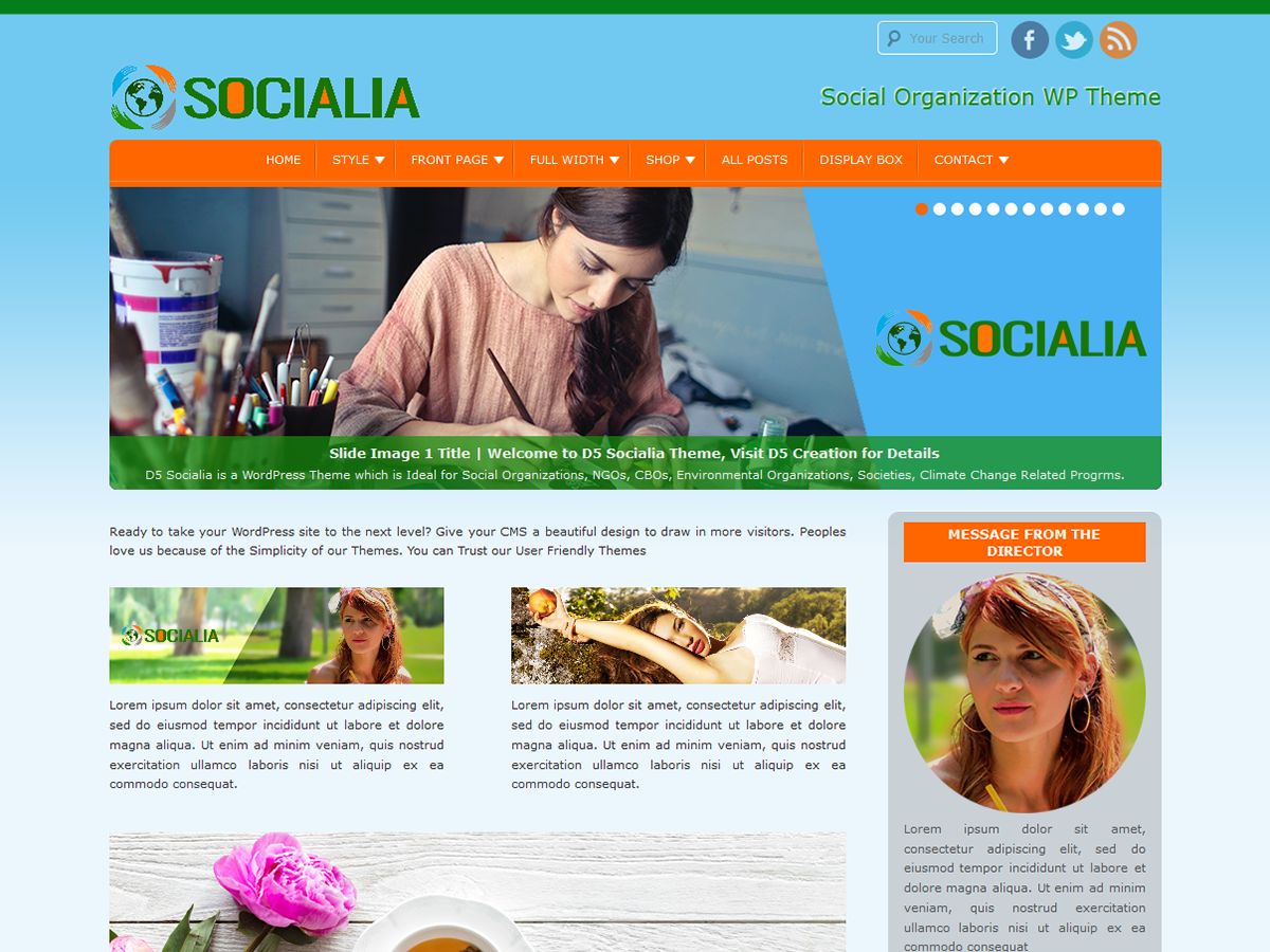 d5-socialia free wordpress theme