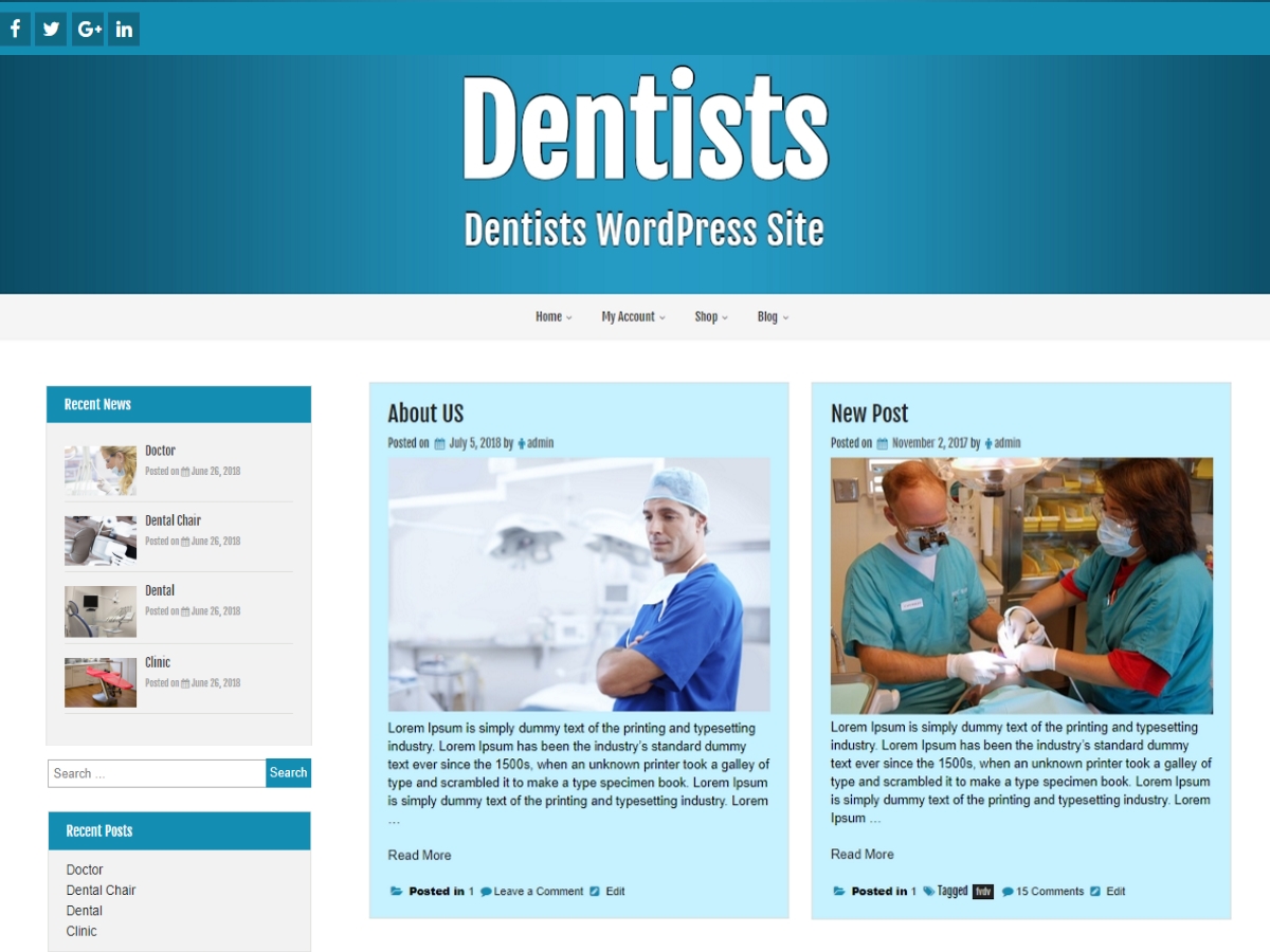 dentists free wordpress theme