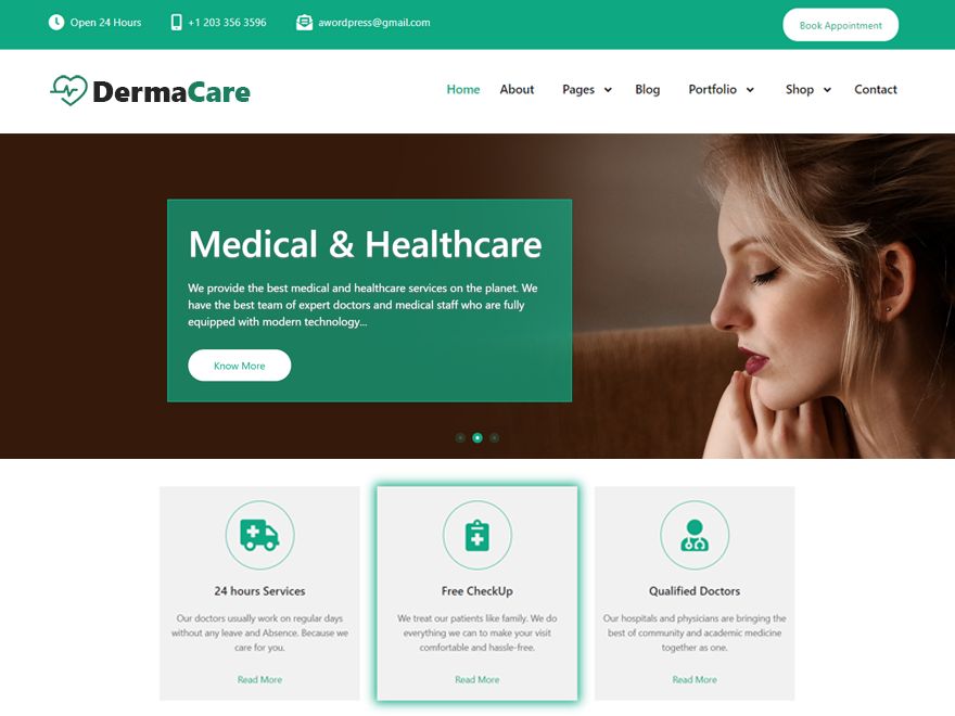 derma-care free wordpress theme