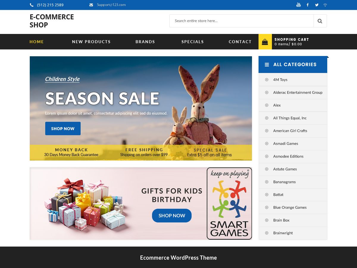e-commerce-shop free wordpress theme