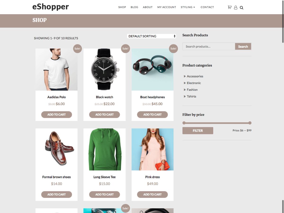 e-shopper free wordpress theme