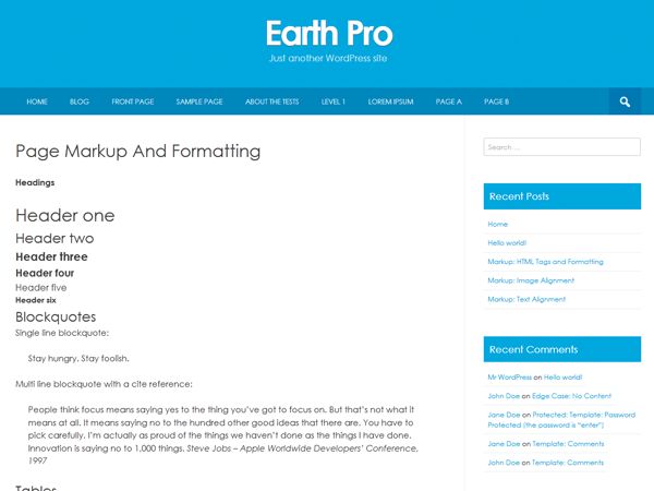 earth-pro free wordpress theme