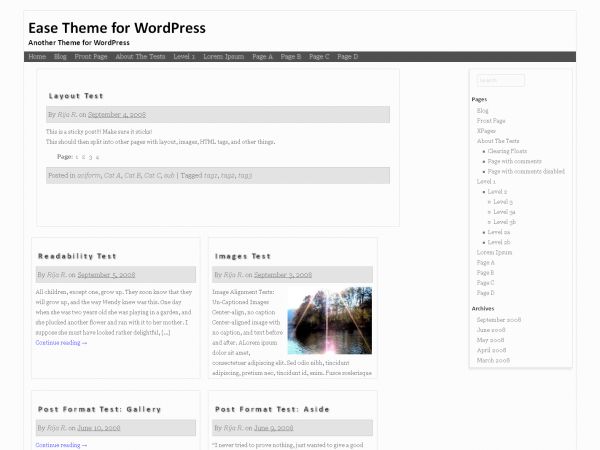 ease free wordpress theme
