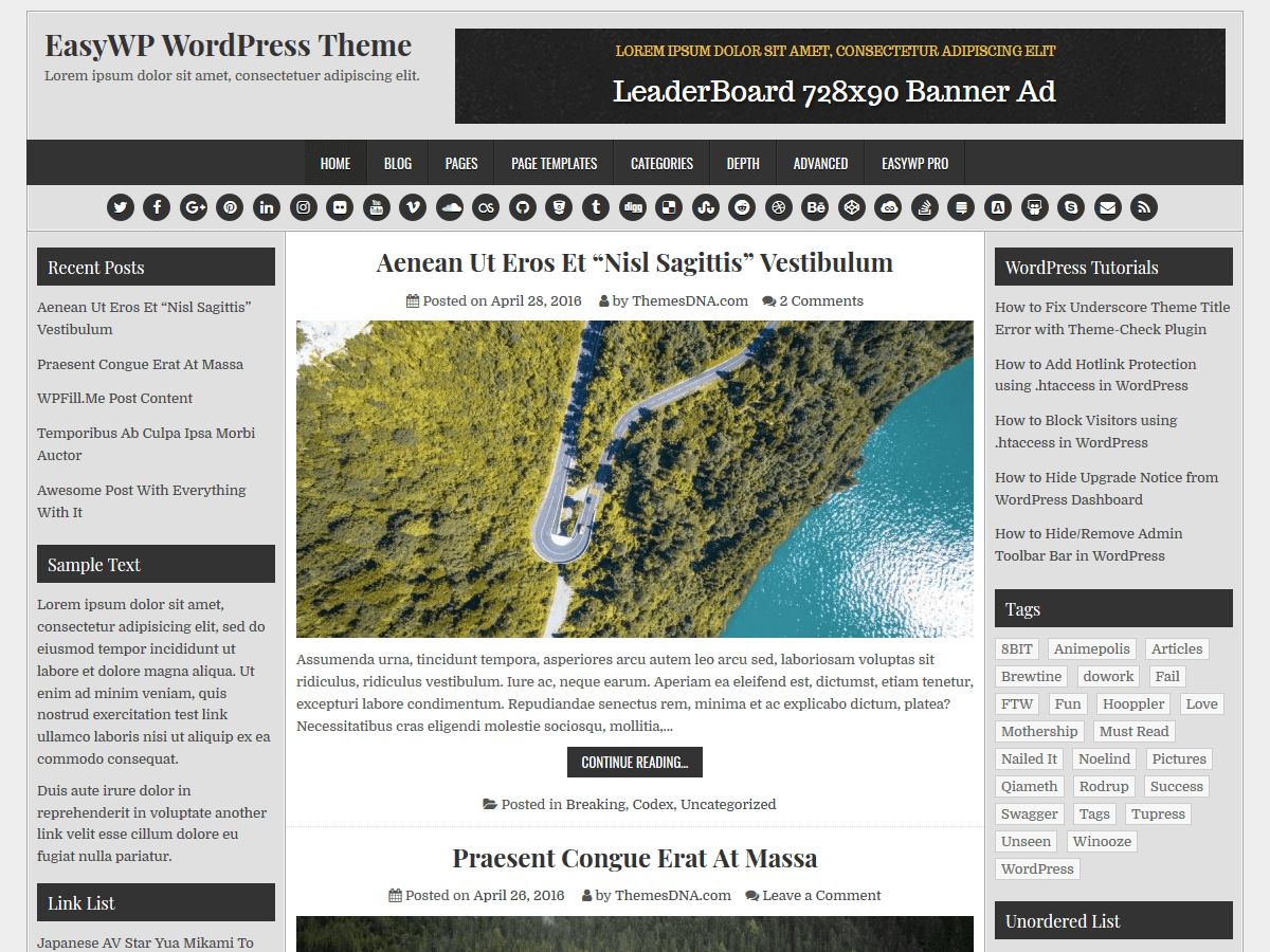 easywp free wordpress theme