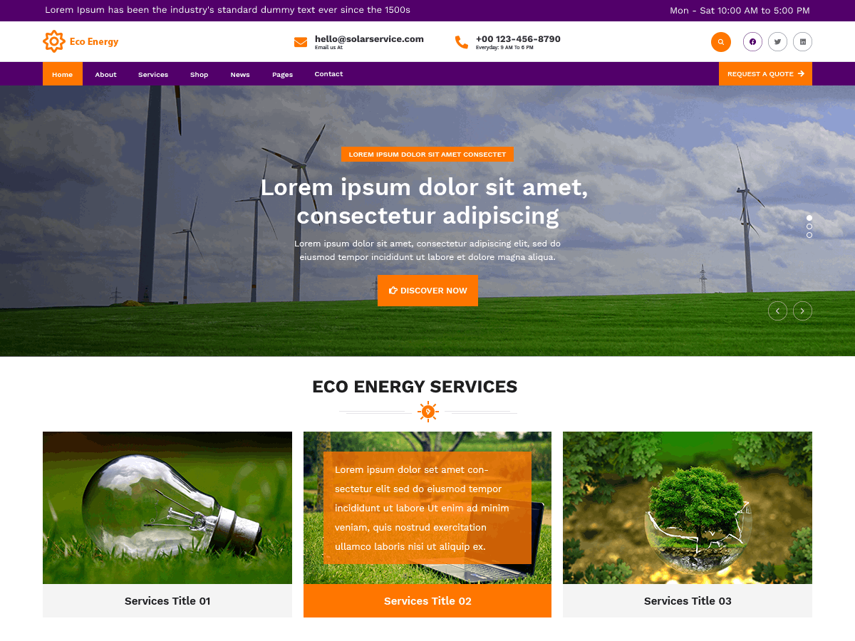eco-energy free wordpress theme