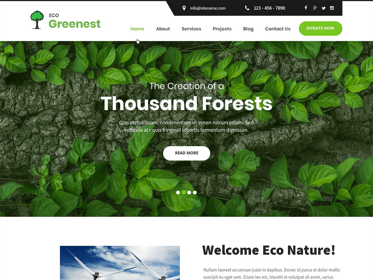 eco-greenest-lite free wordpress theme